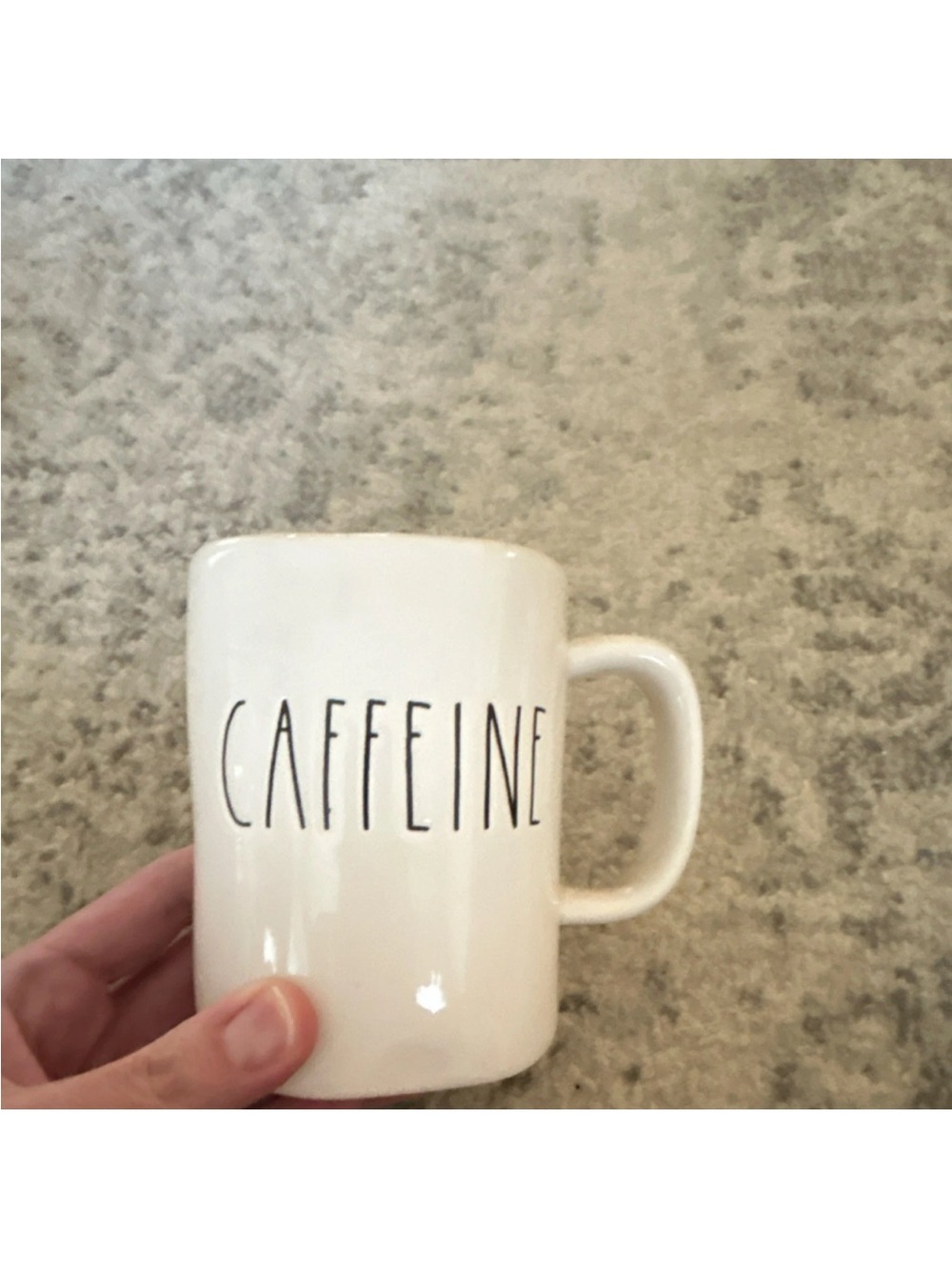 Rae Dunn White 'CAFFEINE' Ceramic Mug